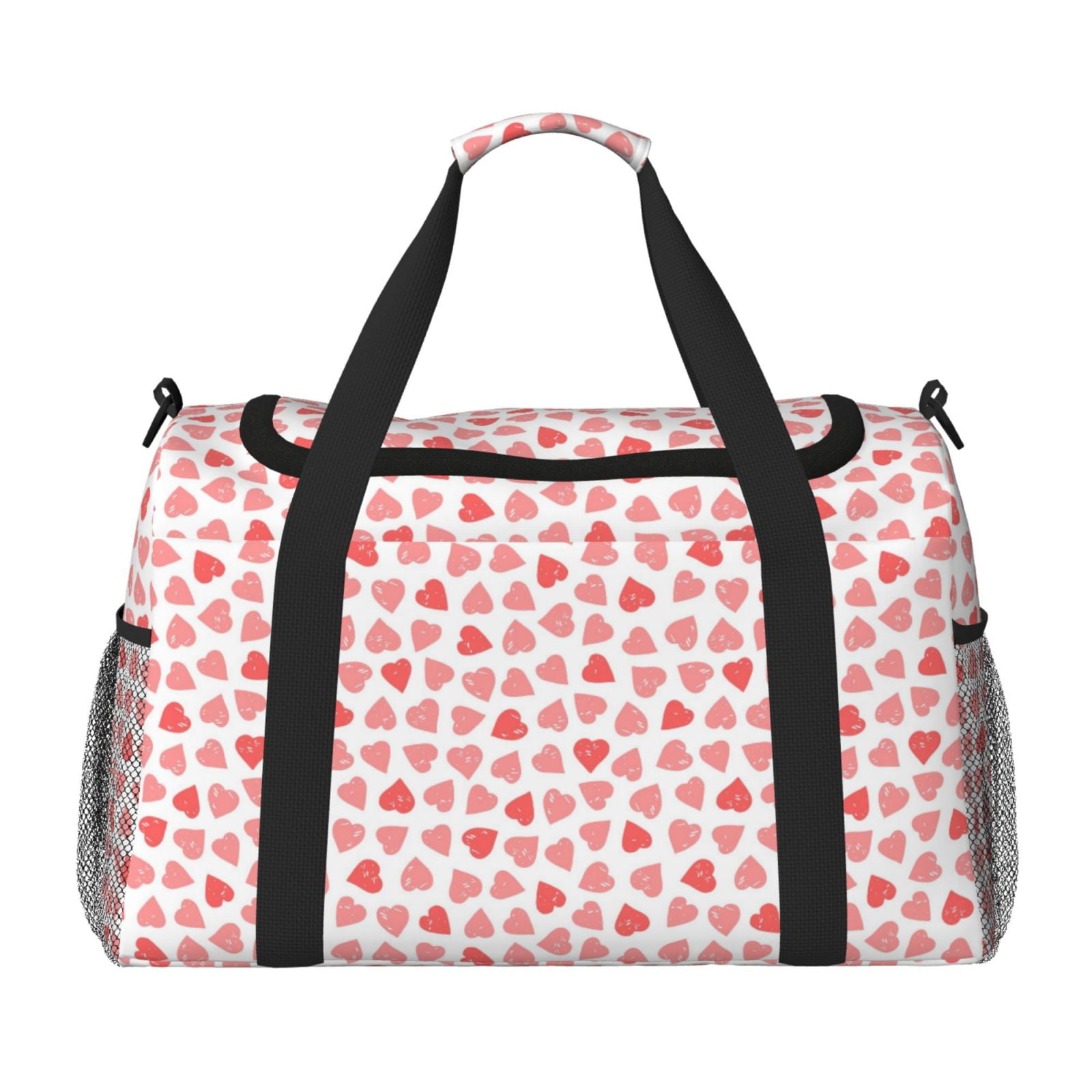 Fuzoiu Hearts Print Travel Duffle Bag,Carry On Tote Bags,Duffel Bag,Sport Gym Bag, Hospital Bag for Labor and Delivery, Overnight Bag,Luggage Bag