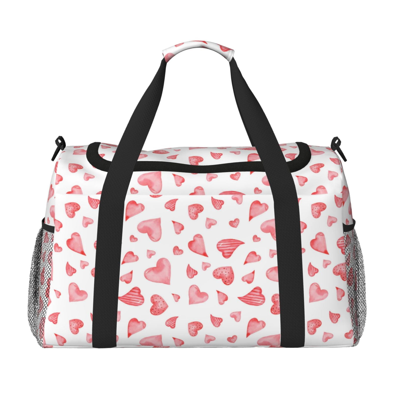 Fuzoiu Hearts Print Travel Duffle Bag,Carry On Tote Bags,Duffel Bag,Sport Gym Bag, Hospital Bag for Labor and Delivery, Overnight Bag,Luggage Bag