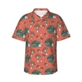 thumbnail image 1 of Fuzoiu Hedgehog Mushroom Print Hawaiian Shirt for Men, Summer Beach Casual Short Sleeve Button Down Shirts, Men’s Beach Summer Shirts with Pocket,XX-Large, 1 of 7