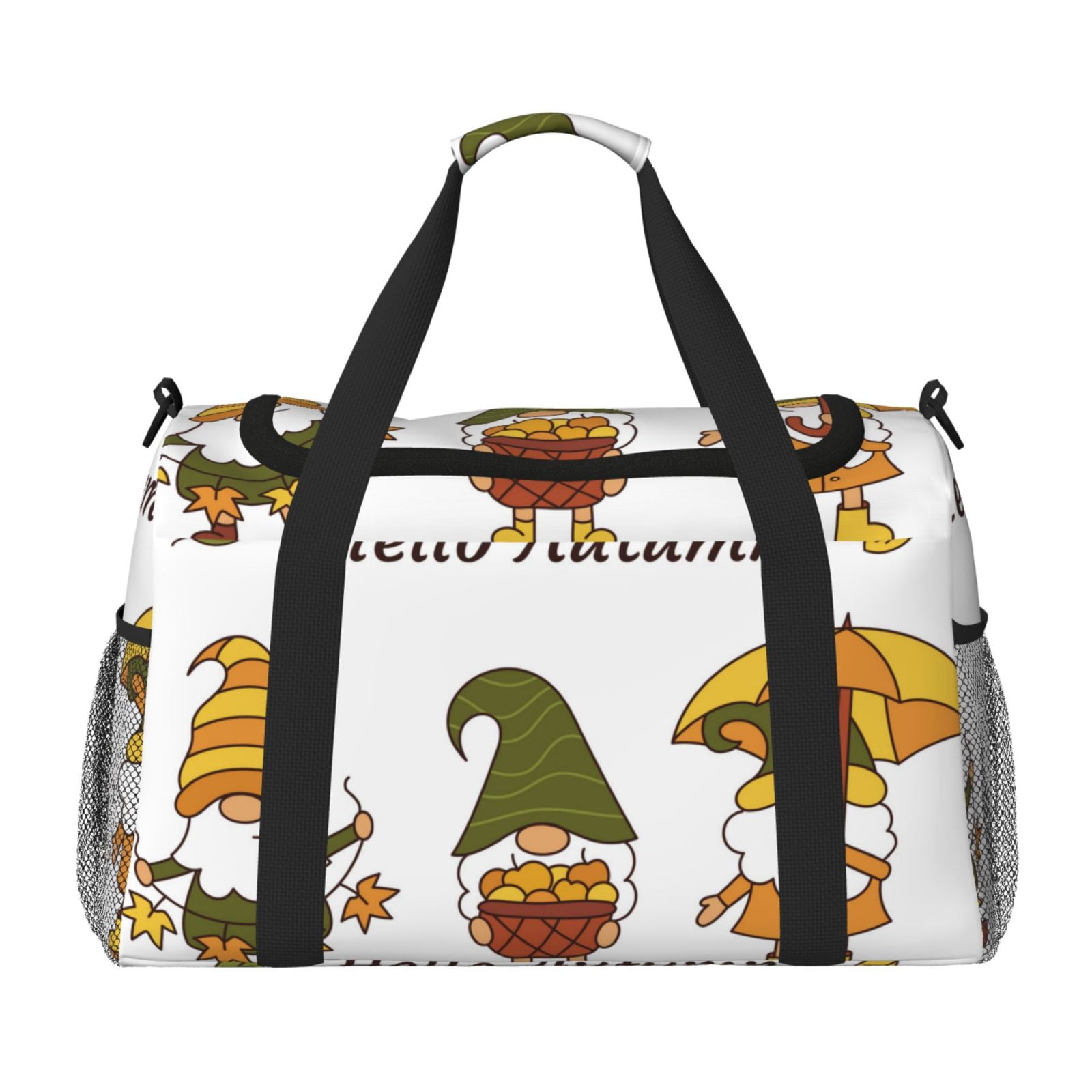 Fuzoiu Hello Autumn Print Travel Duffle Bag,Carry On Tote Bags,Duffel Bag,Sport Gym Bag, Hospital Bag for Labor and Delivery, Overnight Bag,Luggage Bag