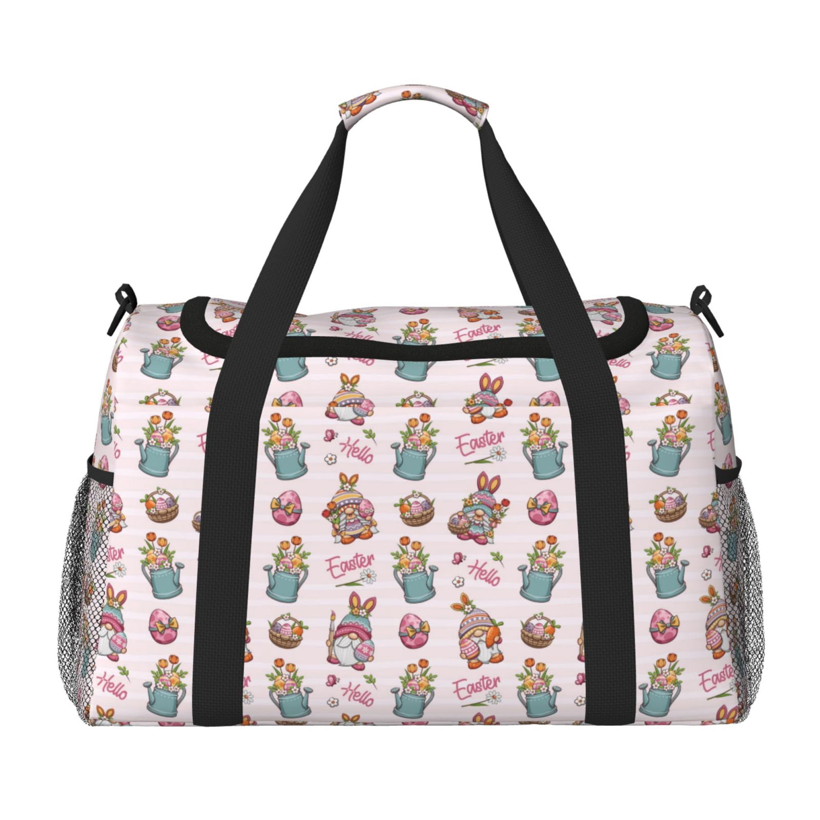 Fuzoiu Hello Easter Print Travel Duffle Bag,Carry On Tote Bags,Duffel Bag,Sport Gym Bag, Hospital Bag for Labor and Delivery, Overnight Bag,Luggage Bag