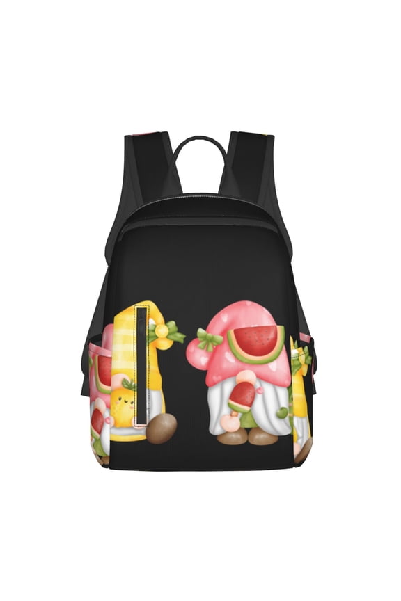 Hello Summer Gnome Print Lightweight Daypack,Weekender Bag for Men and Women, Travel Backpack with Padded Straps for School, Travel & Work