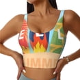 thumbnail image 1 of Fuzoiu Hello Summer3 Print Women's Sports Vest,U-Back Sports Tank,Gym Vests,Athletic Sleeveless Shirts,Exercise Undershirts,Yoga, Gym, and Dance Wear-Small, 1 of 8