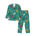 thumbnail image 1 of Fuzoiu Hens And Rooster Print Men's Long-Sleeved Pajama,Lounge Button Down Nightwear,Mens Notch Collar Pajama Set -XX-Large, 1 of 7