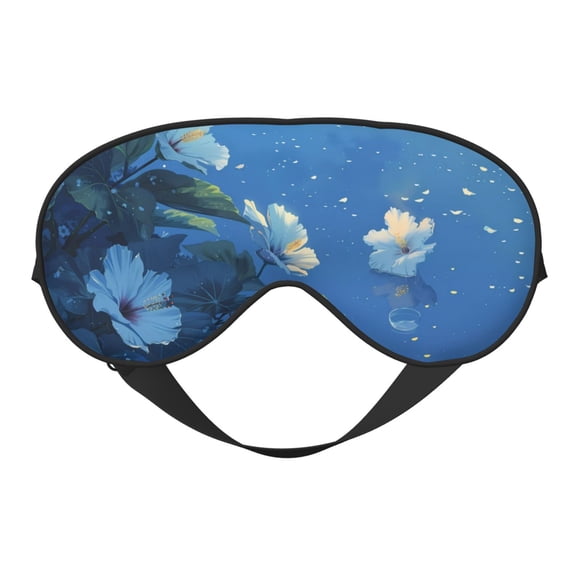Fuzoiu Hibiscus Flowers Calm Water Print Sleep Masks,Eye Masks with Adjustable Strap for Sleeping,Night Eye Shade for Women Men,Eye Cover for Full Night's Sleep, Travel and Nap