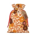 thumbnail image 1 of Fuzoiu Hippie Ditsy Floral Print Christmas Gift Bag,Burlap Gift Bag with Drawstring Closure & Hang Tag,Perfect for Holidays, Birthdays, and Special Occasions-Small, 1 of 6