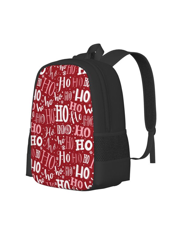 Ho Funny Christmas Print Large Capacity Backpack,Travel Backpack,Laptop Bag,College School Rucksack Bag,for School, Travel & Outdoor Activities