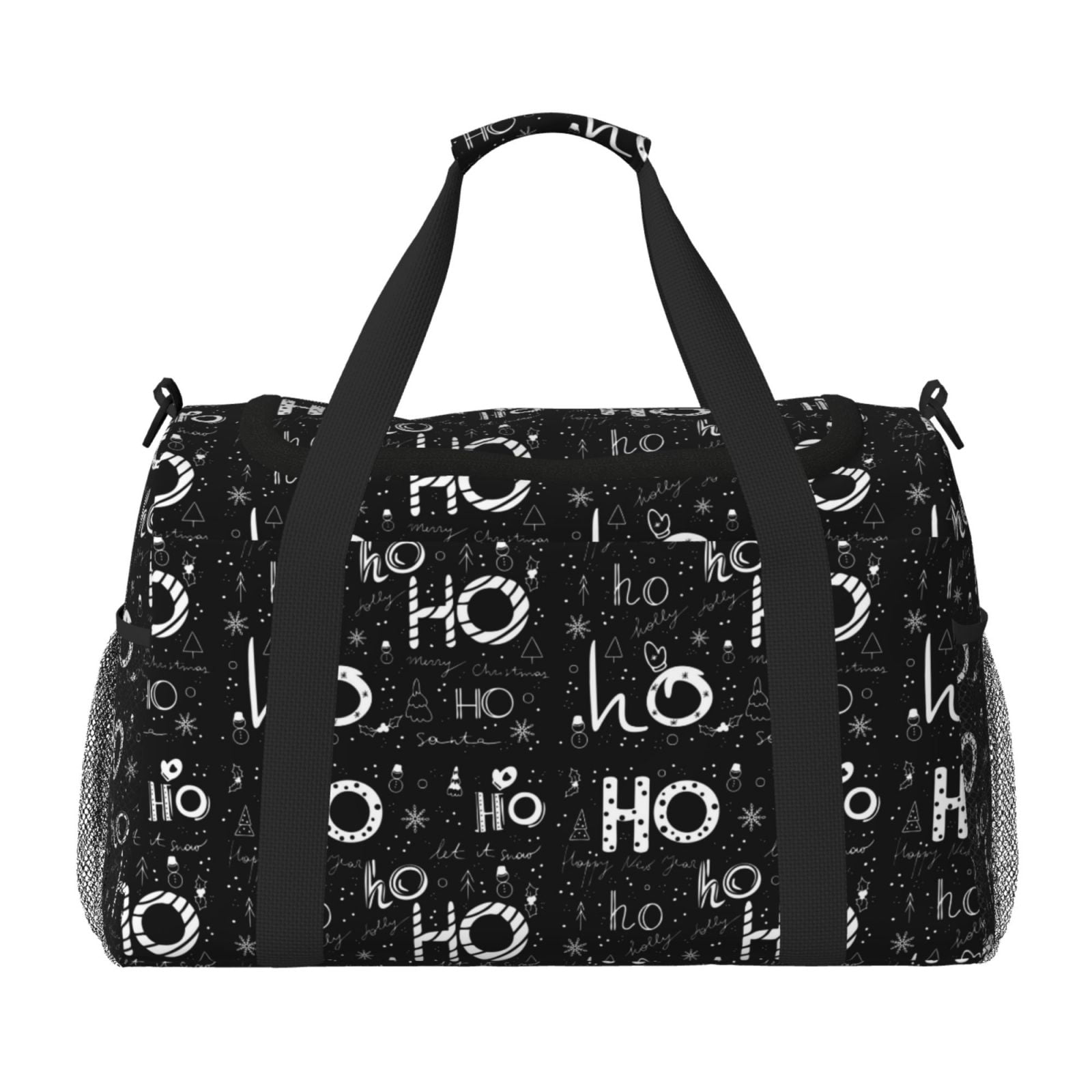 Fuzoiu Ho-Ho-Ho 2 Print Travel Duffle Bag,Carry On Tote Bags,Duffel Bag,Sport Gym Bag, Hospital Bag for Labor and Delivery, Overnight Bag,Luggage Bag