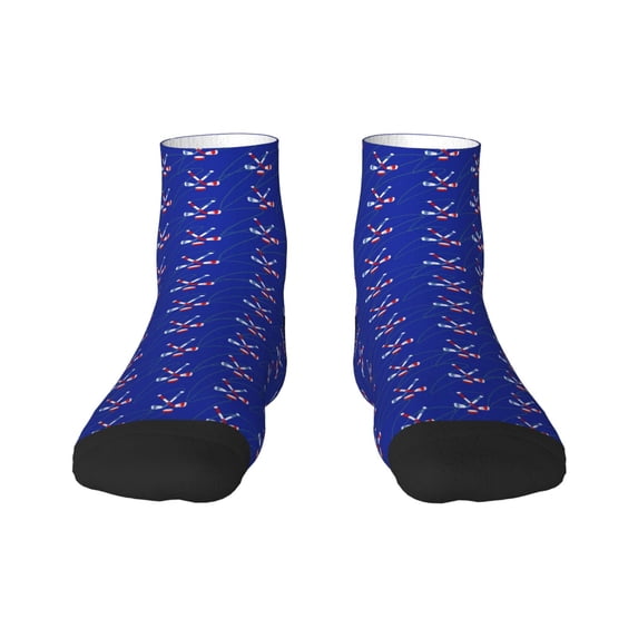 Fuzoiu Hockey Print Adult Socks, Crew Moisture-wicking Socks, Unisex Cushion Crew Socks,Casual Sports Ankle Socks
