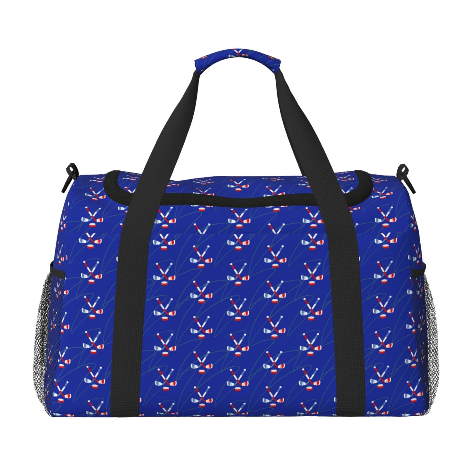 Fuzoiu Hockey Print Travel Duffle Bag,Carry On Tote Bags,Duffel Bag,Sport Gym Bag, Hospital Bag for Labor and Delivery, Overnight Bag,Luggage Bag