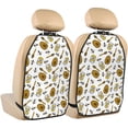 thumbnail image 1 of Fuzoiu Honey Print 2 Pack Kick Mat Back Seat Protector With 3 Storage Pockets, Universal Car Seat Back Organizer For Kids Pets, Waterproof Backseat Protector For Most Car, 1 of 8