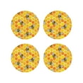 thumbnail image 1 of Fuzoiu Honeycombs Print Leather Coasters Set,Drink Coasters Set of 4,for Tabletop Protection, Durable PVC Coasters,Home Décor and Housewarming Gift-Round Shape, 1 of 6