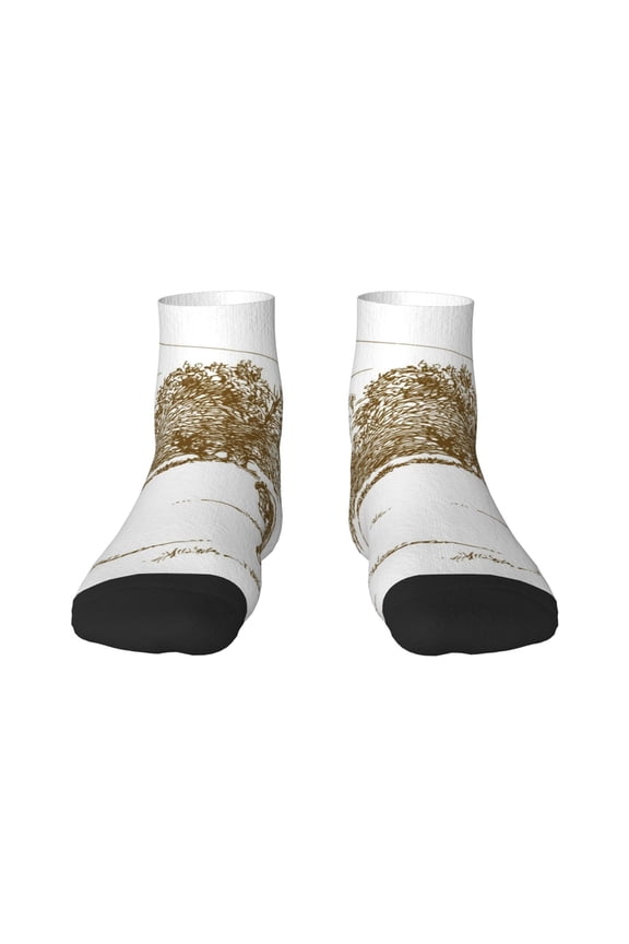 Horse Rider In Field Print Adult Socks, Crew Moisture-wicking Socks, Unisex Cushion Crew Socks,Casual Sports Ankle Socks