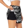 thumbnail image 1 of Fuzoiu Horse Silhouette Print Women's Athletic Shorts, Double-Layer Running Shorts with Pocket,Women's Workout Shorts for Yoga, Gym, and Workouts-Medium, 1 of 7
