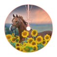 thumbnail image 1 of Fuzoiu Horse Sunflowers Print Christmas Tree Skirt,Xmas Christmas Decorations,Xmas Tree Mat for Farmhouse Holiday New Years Home Party Decor Tree Rugs-48", 1 of 6