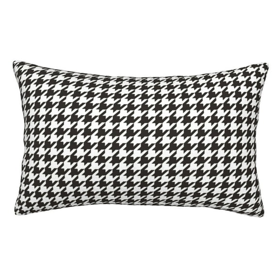 Fuzoiu Houndstooth Black And White Print Pillow Case with Hidden Zipper,Pillow Covers,Soft and Comfortable Pillowcase-14"x20"