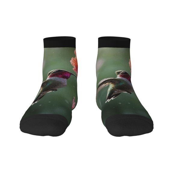 Fuzoiu Humming Bird 1 Print Adult Socks, Crew Moisture-wicking Socks, Unisex Cushion Crew Socks,Casual Sports Ankle Socks