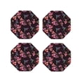 thumbnail image 1 of Fuzoiu Humming Bird And Tropical Print Leather Coasters Set,Drink Coasters Set of 4,for Tabletop Protection, Durable PVC Coasters,Home Décor and Housewarming Gift-Octagon, 1 of 6