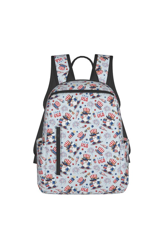 I Love USA Print Lightweight Daypack,Weekender Bag for Men and Women, Travel Backpack with Padded Straps for School, Travel & Work