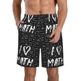 thumbnail image 1 of Fuzoiu I love Math Print Men's Beach Shorts,Men's Swim Trunks,Quick Dry Board Shorts with Pockets,Men's Bathing Suits for Surfing, Running, and Casual Wear-XX-Large, 1 of 6