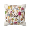 thumbnail image 1 of Fuzoiu Ice Cream Print Square Pillow Cover,Hidden Zipper Design,Luxury Square Pillow Case, Throw Pillow,Couch Cushion-24"x24", 1 of 7