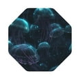 thumbnail image 1 of Fuzoiu Ice blue light spot jellyfish Print Leather Coasters Set,Drink Coasters Set of 6,for Tabletop Protection, Durable PVC Coasters,Home Décor and Housewarming Gift,Octagon, 1 of 1