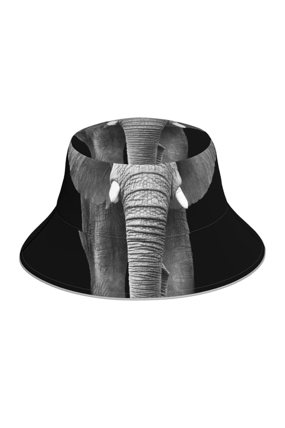Indian Elephant Print Reflective Bucket Hat,Outdoor Hat for Men and Women,Bucket Hat for Travel Fishing Hunting Summer Camp