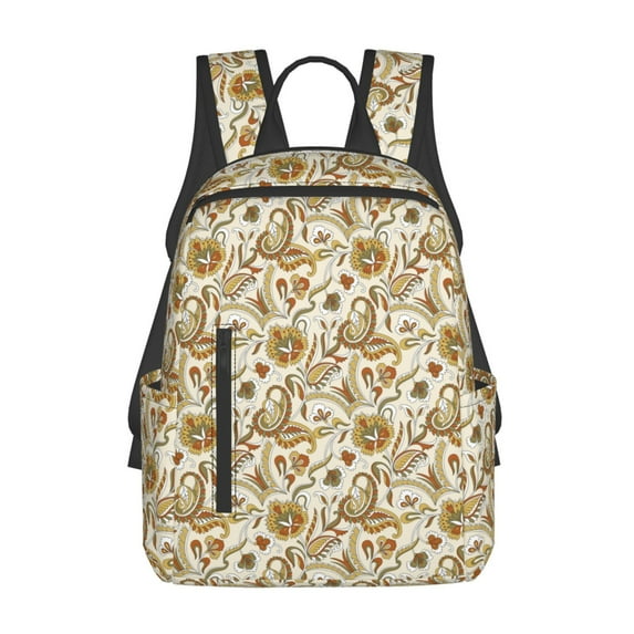 Fuzoiu Indian Paisley Print Lightweight Daypack,Weekender Bag for Men and Women, Travel Backpack with Padded Straps for School, Travel & Work
