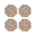 thumbnail image 1 of Fuzoiu Indian Paisley1 Print Leather Coasters Set,Drink Coasters Set of 4,for Tabletop Protection, Durable PVC Coasters,Home Décor and Housewarming Gift-Octagon, 1 of 6
