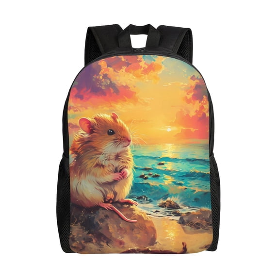 Fuzoiu Island Beach Guinea Pig Print Laptop Backpack,Work Business Backpacks, Large Capacity Nurse Bag College Bookbag for School, Waterproof Casual Daypack for Travel
