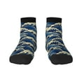 thumbnail image 1 of Fuzoiu Japanese Water Wave Print Adult Socks, Crew Moisture-wicking Socks, Unisex Cushion Crew Socks,Casual Sports Ankle Socks, 1 of 7