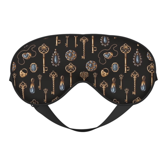 Fuzoiu Jewelry And Keys Print Sleep Masks,Eye Masks with Adjustable Strap for Sleeping,Night Eye Shade for Women Men,Eye Cover for Full Night's Sleep, Travel and Nap