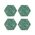 thumbnail image 1 of Fuzoiu Jungle Animals Print Leather Coasters Set,Drink Coasters Set of 4,for Tabletop Protection, Durable PVC Coasters,Home Décor and Housewarming Gift-Hexagon, 1 of 6