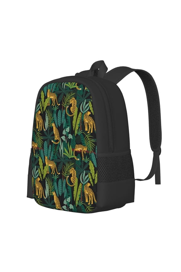 Jungle Leopard Yellow Print Large Capacity Backpack,Travel Backpack,Laptop Bag,College School Rucksack Bag,for School, Travel & Outdoor Activities