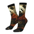 thumbnail image 1 of Fuzoiu Jungle Meditating Panda Print Athletic Crew Socks for Men & Women,Casual Crew Socks,Above Ankle Crew Socks for Business, Casual, 1 of 6