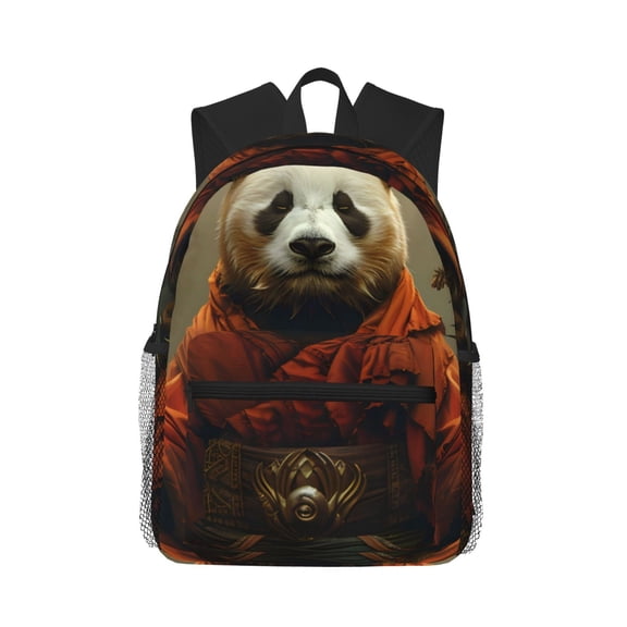Fuzoiu Jungle Meditating Panda Print School Backpack for Teens,Large Bookbag,Lightweight Laptop Bag for Travel, Work, School & Outdoor Adventures