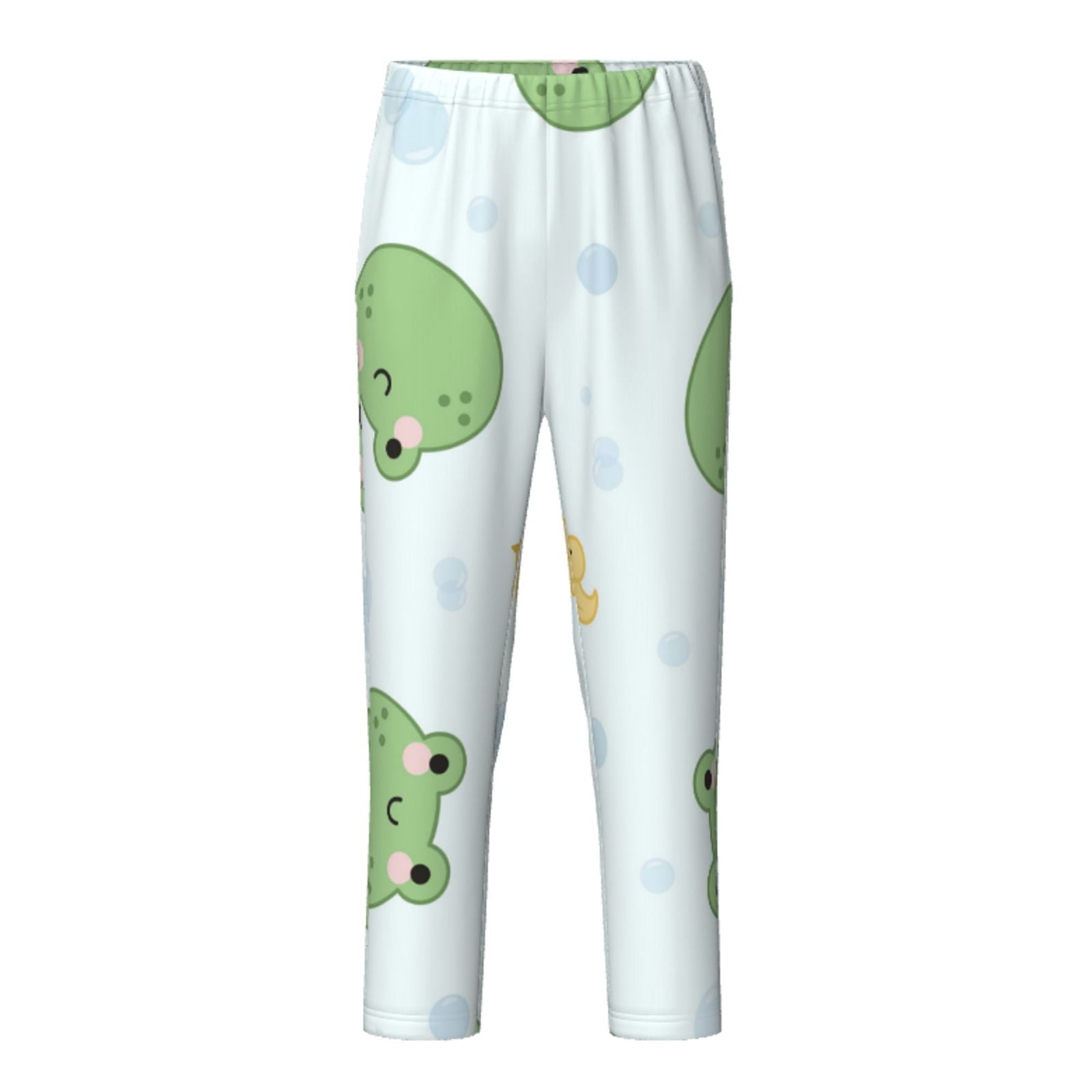 Fuzoiu Kawaii Frogs Print Teenagers' Pajama Pants,Lounge Pants with ...