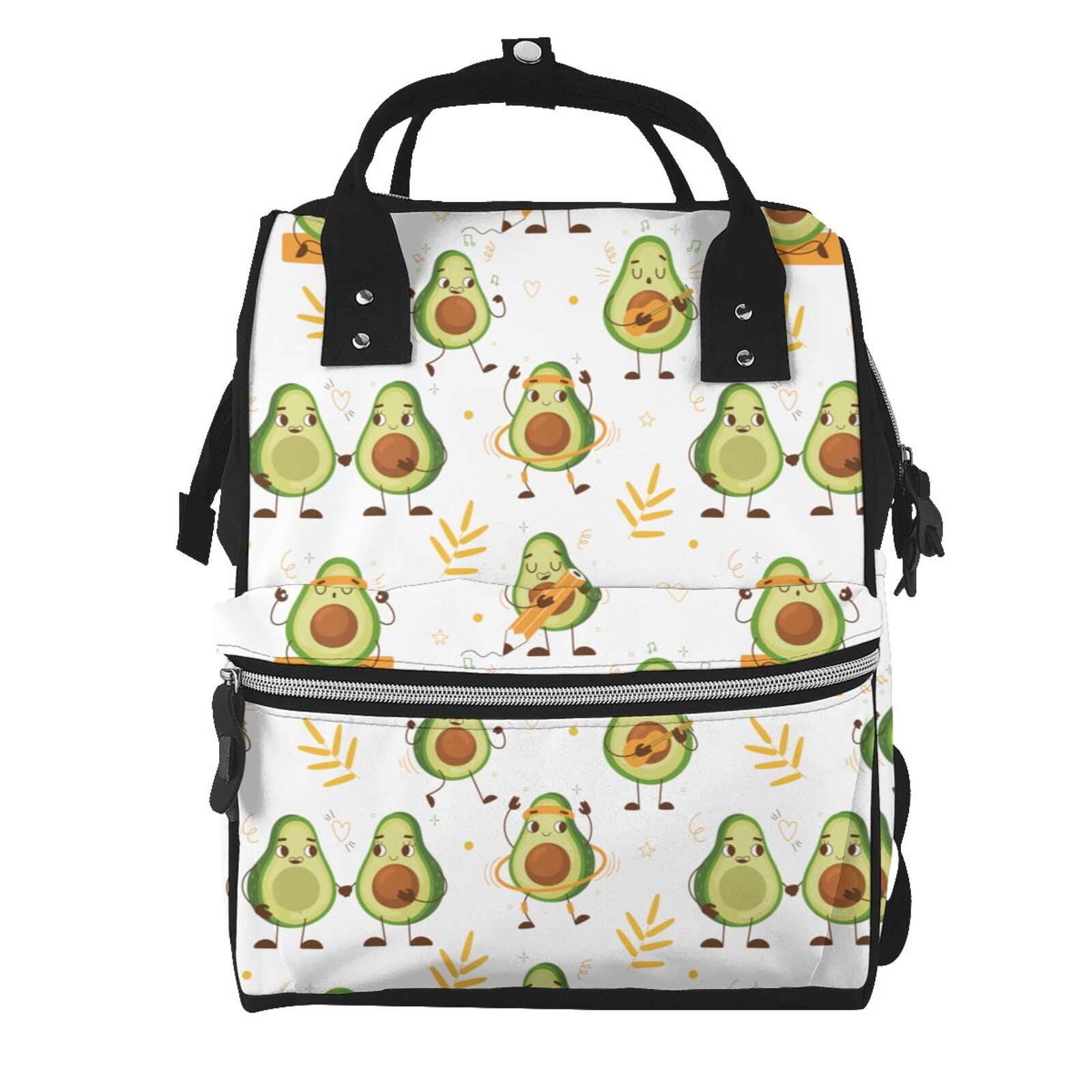Fuzoiu Lovely Avocado Print Diaper Bag Backpack,Baby Essentials Travel Tote,Multi function Waterproof Diaper Bag, Travel Essentials Baby Bag - Unisex