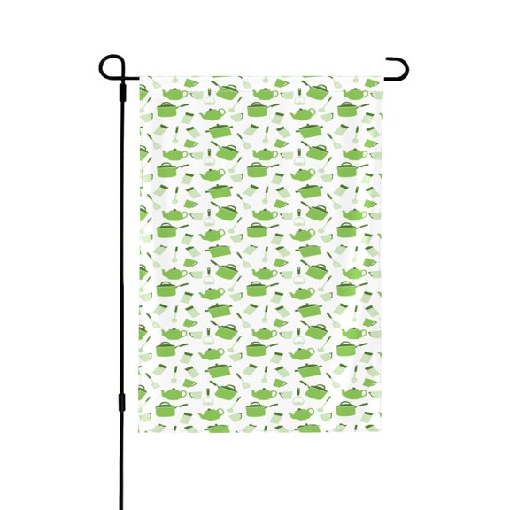 Fuzoiu Kitchen Utensiles Cooking Pots Print Decorative Garden Flag,Double Sided Outside Decoration,Garden Yard Patio Porch Outdoor Decoration