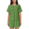 thumbnail image 1 of Fuzoiu Kiwi Fruit Print Women's Short-Sleeved Pajama Set,Lounge Sleepwear Set,Womens Pajama Sets 2 Piece,Button-Up Top and Shorts with Pockets-Small, 1 of 7