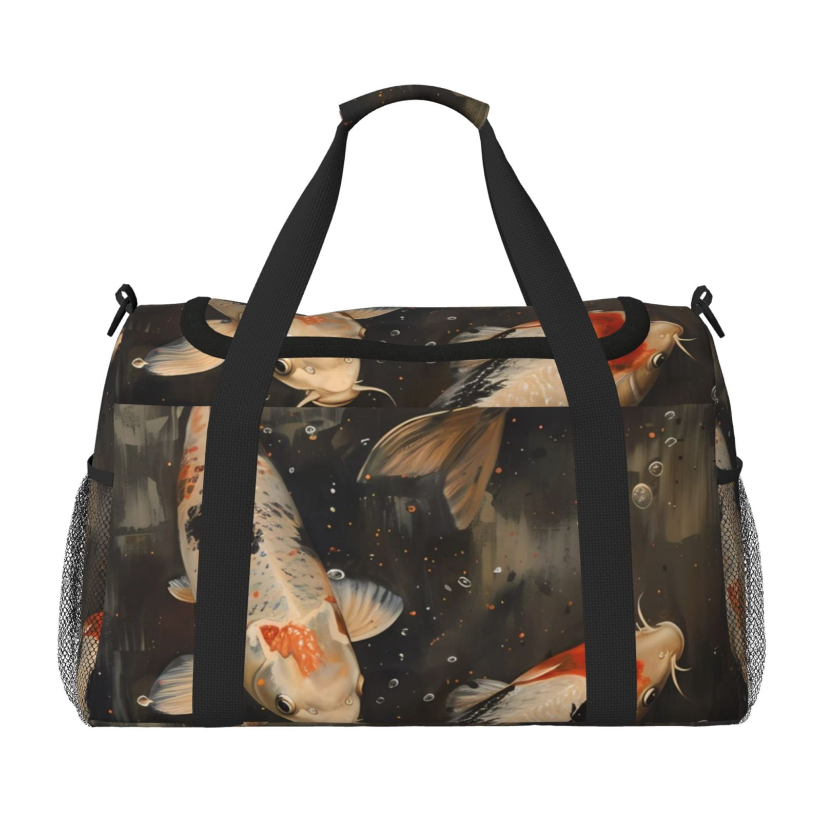 Fuzoiu Koi Fish Tranquility Print Travel Duffle Bag,Carry On Tote Bags,Duffel Bag,Sport Gym Bag, Hospital Bag for Labor and Delivery, Overnight Bag,Luggage Bag