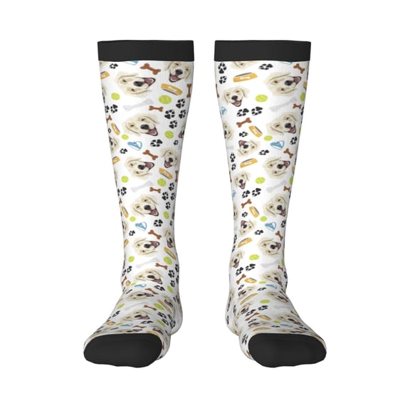 Fuzoiu Labrador Retriever Dog Print Adult Stockings,Crew Socks,Unisex Fashion Socks, Casual Sports Socks,Comfortable Crew Socks for Everyday Wear and Sports