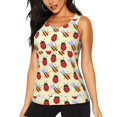 thumbnail image 1 of Fuzoiu Ladybug And Bee Print Women's Workout Tank Top,Athletic Racerback Sports Tank,Tops Sleeveless Running Loose Fit Yoga Tops,Active Shirts for Yoga, Running, and Gym-, 1 of 7