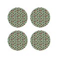 thumbnail image 1 of Fuzoiu Ladybugs 3 Print Leather Coasters Set,Drink Coasters Set of 4,for Tabletop Protection, Durable PVC Coasters,Home Décor and Housewarming Gift-Round Shape, 1 of 6