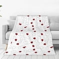 thumbnail image 1 of Fuzoiu Ladybugs Flying On Dotted Route Print Ultra-Soft Micro Fleece Blanket,All Seasons Flannel Throw, Lightweight Blanket for Bed, Sofa, Couch, Movie Night, Camping, and Travel-80"x60", 1 of 7