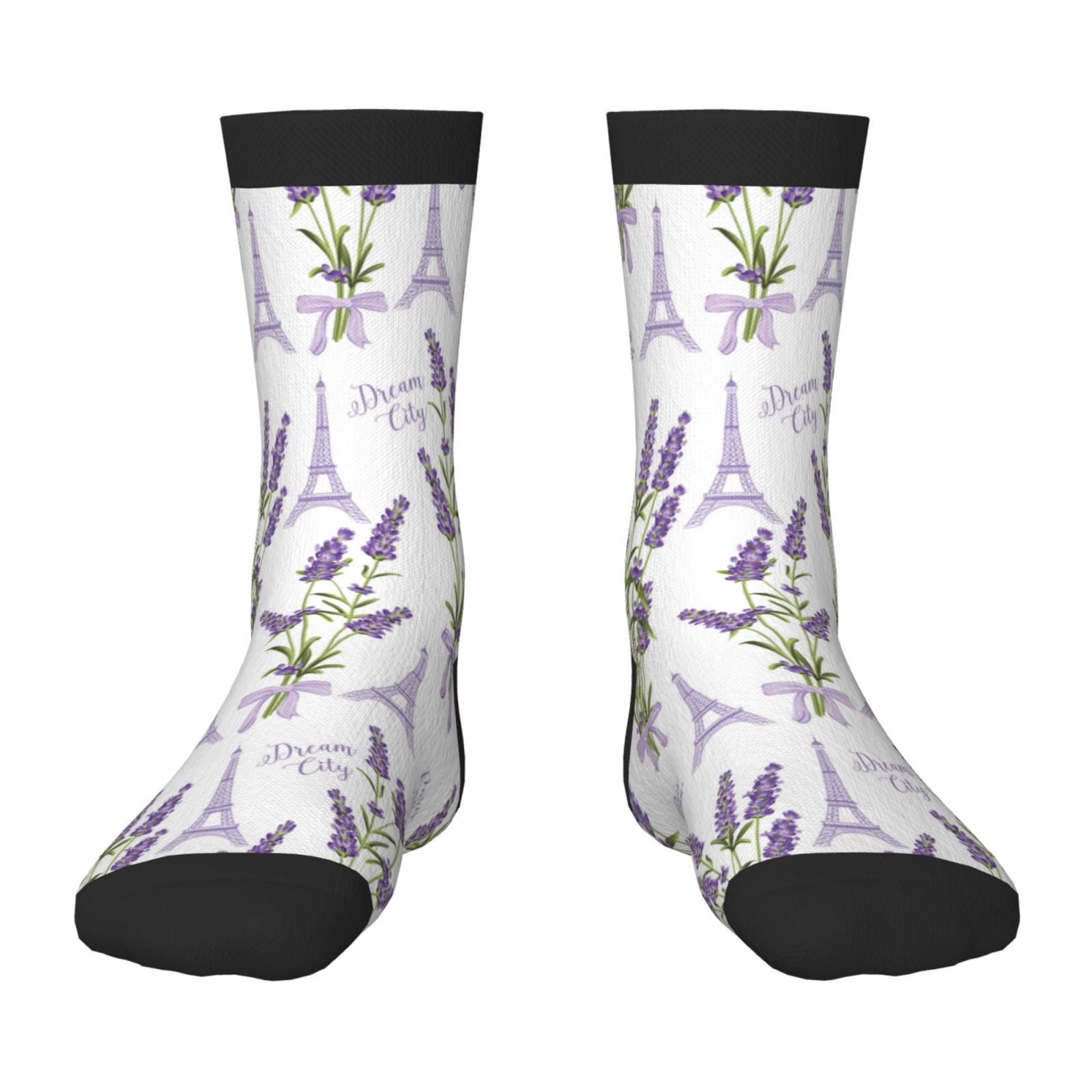 Fuzoiu Lavender Flowers Print Kids Socks For Boys Girls,Grip Crew Socks ...