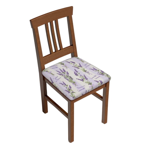 Fuzoiu Lavender Flowers Print Square Cushion Cover,Couch Cushion Covers, Stretch Seat Slipcover for Dining Chairs, Banquets, and Home Decor-Six Piece