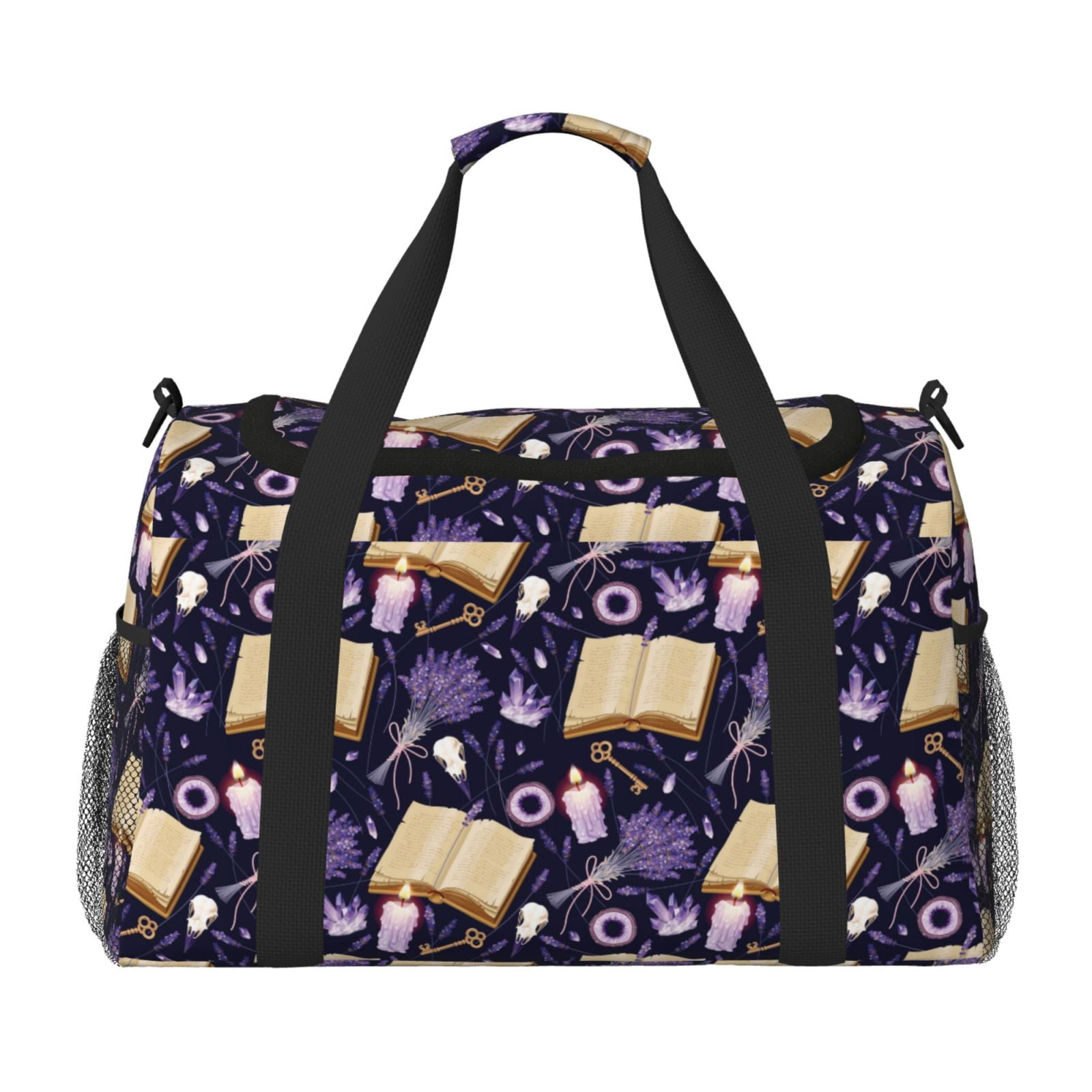 Fuzoiu Lavender Flowers Print Travel Duffle Bag,Carry On Tote Bags,Duffel Bag,Sport Gym Bag, Hospital Bag for Labor and Delivery, Overnight Bag,Luggage Bag