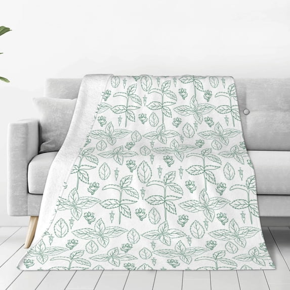 Fuzoiu Leaf Print Print Ultra-Soft Micro Fleece Blanket,All Seasons Flannel Throw, Lightweight Blanket for Bed, Sofa, Couch, Movie Night, Camping, and Travel-50"x40"