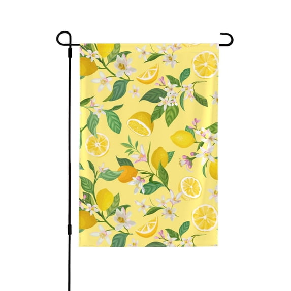 Fuzoiu Lemon Print Decorative Garden Flag,Double Sided Outside Decoration,Garden Yard Patio Porch Outdoor Decoration